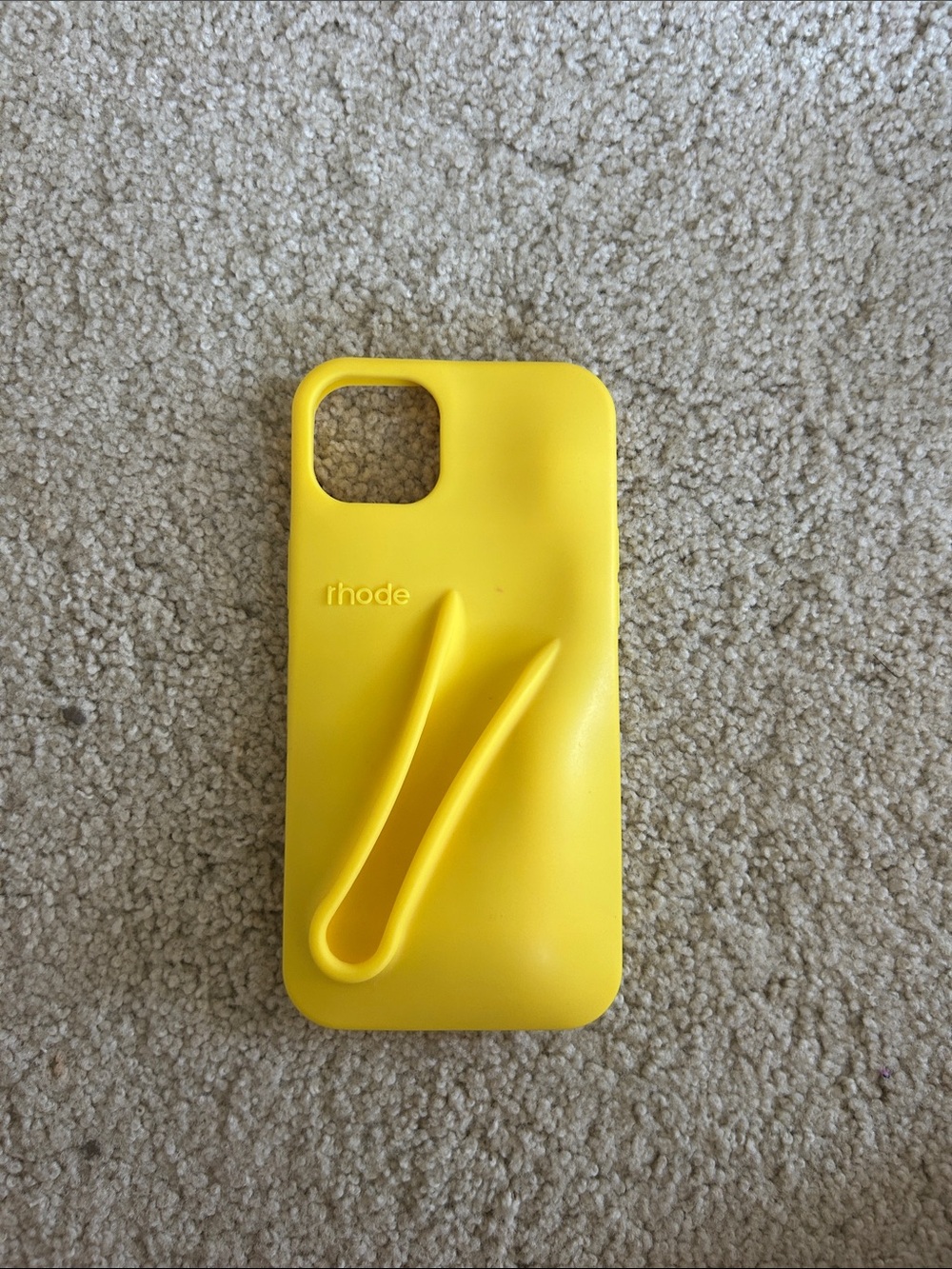 rhode Yellow Silicone iPhone Case with lippie holder